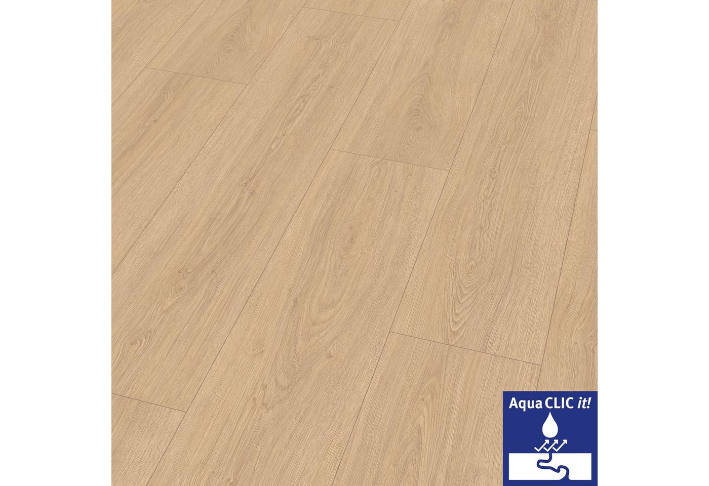 EGGER Laminat EGGER Laminatboden Aqua Clic It EL1009 Victoria Eiche natur, (8mm, 2,542m),Wasserresistent & Praktisch von EGGER