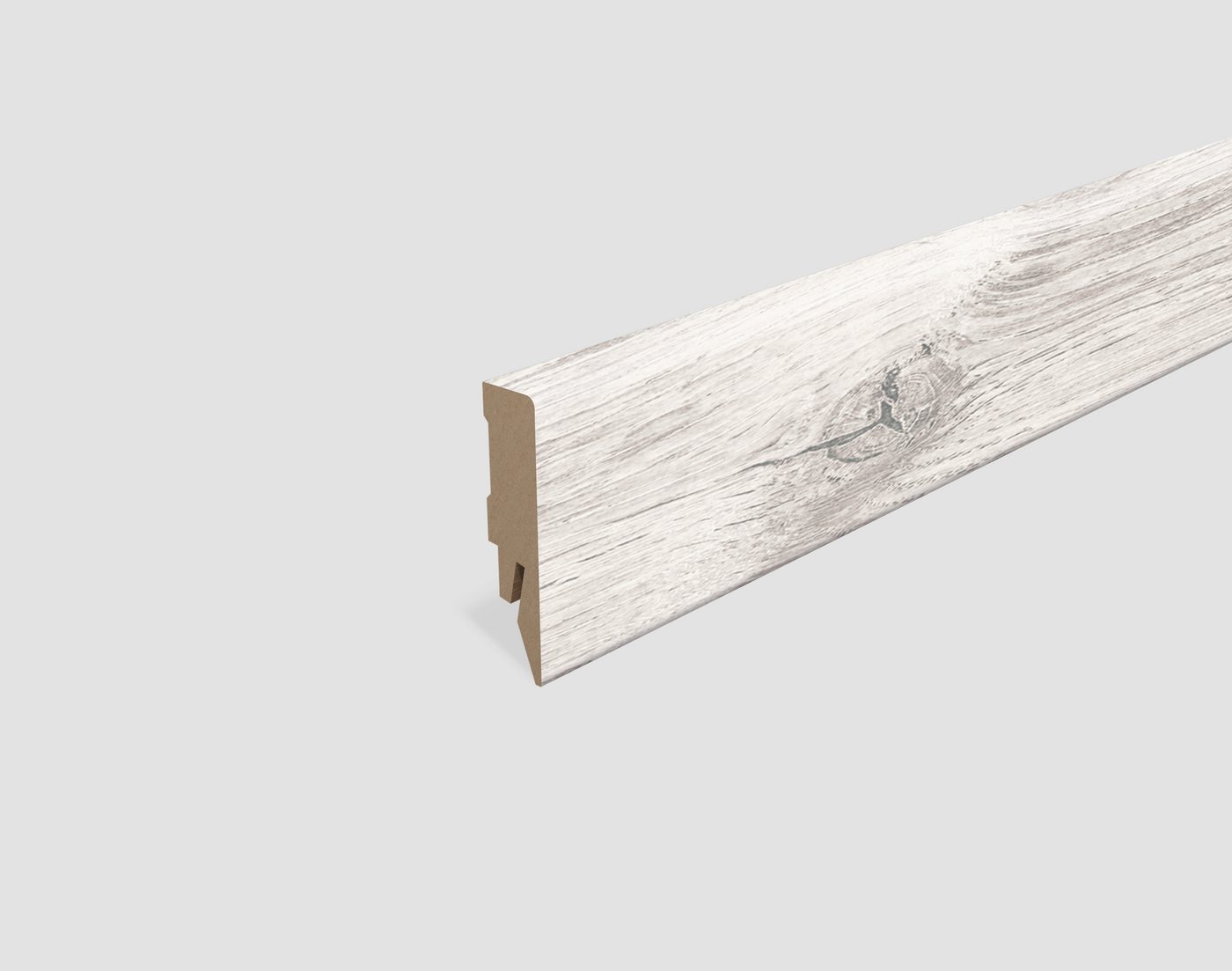 EGGER Sockelleiste Eiche weiss L511, L: 240 cm, H: 5.8 cm, 1-St., 2,40m, neues kubisches Profil, passend zu Fußboden Waltham Eiche weiss von EGGER