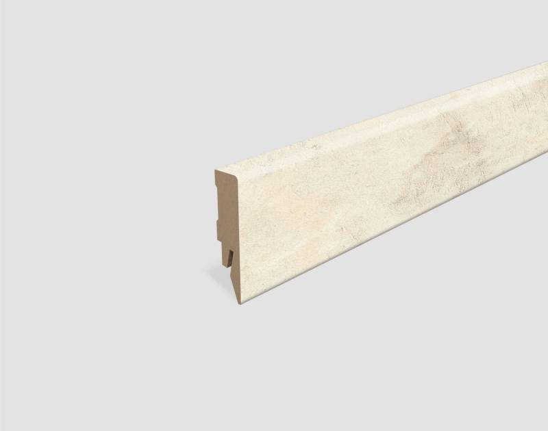 EGGER Sockelleiste Beton weiss L581, L: 240 cm, H: 5.8 cm, 1-St., 2,40m, neues kubisches Profil, passend zu Fußboden Chromix weiss von EGGER