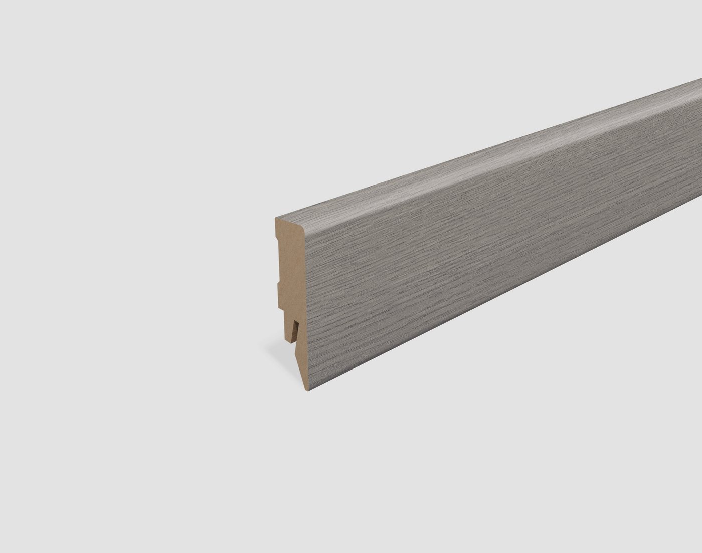 EGGER Sockelleiste Eiche dunkelgrau L641, L: 240 cm, H: 5.8 cm, 1-St., 2,40m, neues kubisches Profil, passend zu Fußboden Avery Eiche grau von EGGER