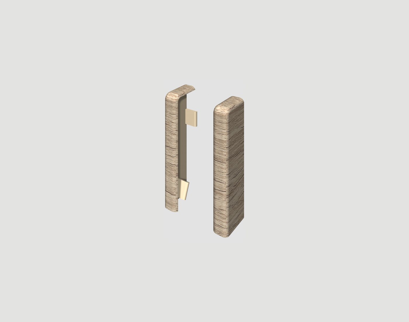 EGGER Sockelleisten-Endstücke Eiche honig, L: 2.2 cm, H: 5.9 cm, 2-St., neues kubisches Profil, 2 Stück von EGGER
