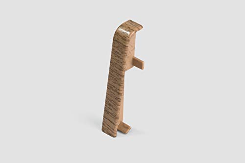 EGGER Verbinder Sockelleiste Eiche natur für einfache Montage von 60mm Laminat Fußleisten | Inhalt 2 Stück | Kunststoff robust | Holz Optik braun von Egger