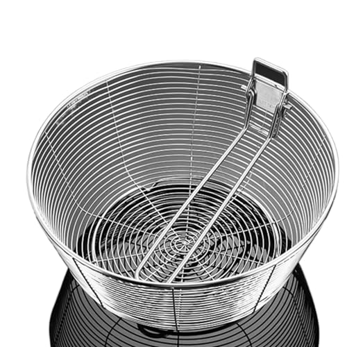 EGGPOD Mesh Siebe Edelstahl Frittierkörbe mit abnehmbarem Griff Gebratener Netzfilter für Französisch Chip Nudeln Sieb Tiefes Abtropfgitter Mesh Sieb Lebensmittelsieb (Farbe: 26CM) von EGGPOD