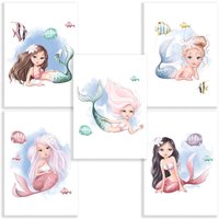 Klasse 5Er Set Bilder Meerjungfrau Unterwasser Dekobilder Jugendzimmer Kinderzimmer von EGKlasse