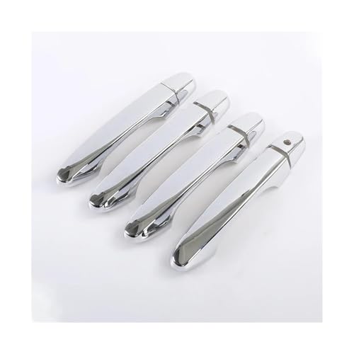 Auto Außentürgriffe Äußerer Türgriff Für Civic 9th Für Gen 2012-2015 Auto Carbon Faser Stil Schwarz Außentür Griff Molding Abdeckung Trim w/Keyless Entry Dekor(Silver) von EGLGPAGAEY