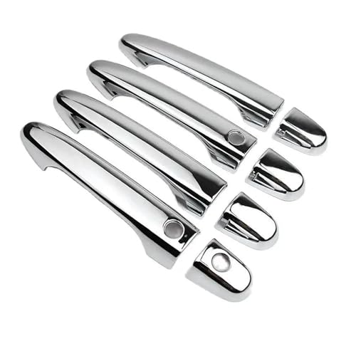 Auto Außentürgriffe Äußerer Türgriff Für Civic 9th Für Gen 2012-2015 Auto Carbon Faser Stil Schwarz Außentür Griff Molding Abdeckung Trim w/Keyless Entry Dekor(Silver Smart) von EGLGPAGAEY