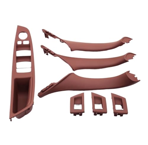 Innen Tür Pull Griff Für 5 Series F10 F11 F18 520i 523i 525i 528i 535i 7-teiliges Set LHD Innenarmlehne Türgriff-Panel Innenverkleidung(Model A Red Brown) von EGLGPAGAEY