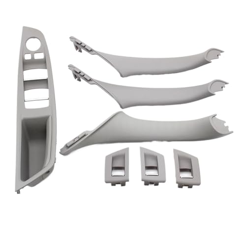 Innen Tür Pull Griff Für 5 Series F10 F18 523 525 528 9 Farben Left Drive LHD Beige Schwarz Carbon Faser Auto Innen Tür Griff Pull 7PCS Set(Model A Gray) von EGLGPAGAEY