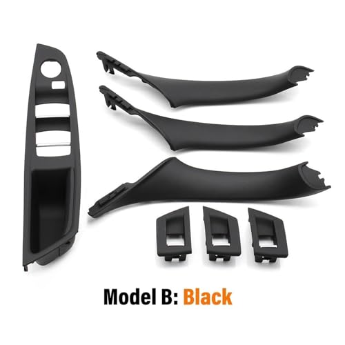 Innen Tür Pull Griff Für 5 Series F10 F18 523 525 528 9 Farben Left Drive LHD Beige Schwarz Carbon Faser Auto Innen Tür Griff Pull 7PCS Set(Model B Gray) von EGLGPAGAEY