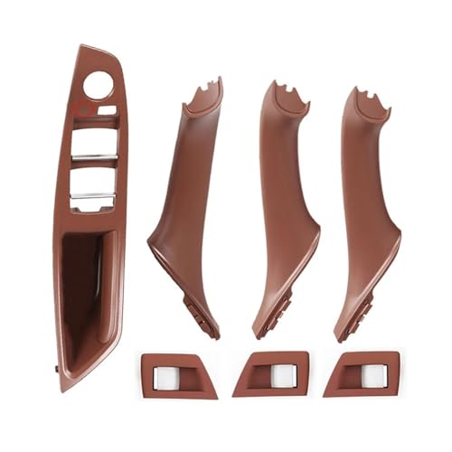 Innen Tür Pull Griff Für 5er F10 F11 520d 525d 530d 535i Innenverkleidung Pull Trim Abdeckung LHD Auto Innentürgriff(Red-Brown-7Pcs) von EGLGPAGAEY
