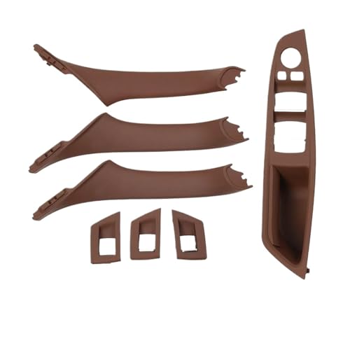 Innen Tür Pull Griff Für 5er F10 F11 520i 523i 525i 528i 530i RHD Rechtslenker Auto Innentürgriff Armlehnenverkleidung Pull Trim Cover Set(RHD Brown Set) von EGLGPAGAEY