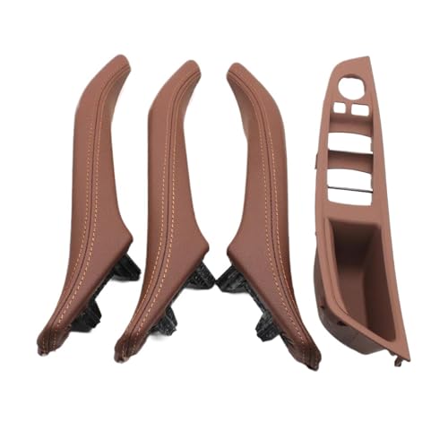 Innen Tür Pull Griff Für 5er-Reihe F10 F11 523i 525i 528i 530i 4-teiliges Set Rechtslenker Autos RHD Innenausstattung Leder Türgriff Set(Model A Brown) von EGLGPAGAEY