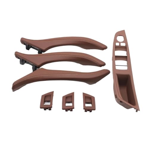 Innen Tür Pull Griff Für 5er-Serie F10 F11 523i 525i 528i 530 Rechtslenker RHD Beige Schwarz Auto Innentürgriff 7 teiliges Set(Model A Brown) von EGLGPAGAEY