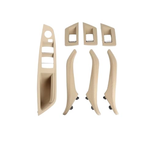 Innen Tür Pull Griff Für 5er-Serie F10 F11 rechter Griff Fahrer Innentürgriff Ledergriff Armlehnenplatte ohne Spiegel Klappknopf(LHD Beige) von EGLGPAGAEY