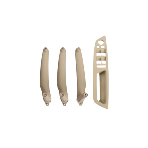 Innen Tür Pull Griff Für E70 E71 E72 Für X5 Für X6 LHD RHD 4 Stücke Auto Innentürgriff Innenverkleidung Pull Trim Abdeckung Griff Set Armlehne Ersatz(Model A RHD Beige) von EGLGPAGAEY