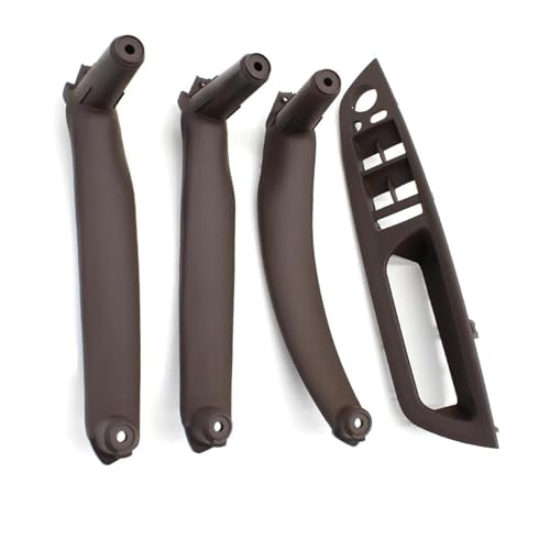 Innen Tür Pull Griff Für X5 Für X6 E70 E71 E72 LHD RHD Beige Schwarz Auto Vorderer Fahrersitz Armlehne Innentürgriff Innenverkleidung Pull Trim Cover(RHD Set Moka) von EGLGPAGAEY