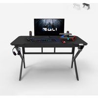 Ergonomischer Gaming-Schreibtisch Carbon 120x60cm Headset Sportbot 120 - Schwarz Ergonomischer Gaming-Schreibtisch Carbon 120x60cm Headset Sportbot 120 - Schwarz von EGLI