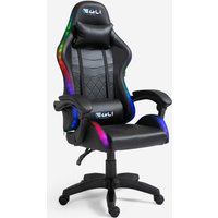 The Horde Gaming-Stuhl LED RGB ergonomische Büro Lendenkissen Kopfstütze von EGLI