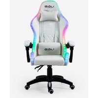 Weißer Gaming-Stuhl LED-Massage Liegestuhl ergonomischer Stuhl Pixy Plus von EGLI
