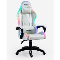 Weißer Gaming-Stuhl LED ergonomische Recliner Kissen Pixy von EGLI
