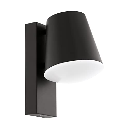 EGLO Außen-Wandlampe Caldiero, 1 flammige Außenleuchte, Wandleuchte aus Stahl und Kunststofff, Farbe: Anthrazit, weiß, Fassung: E27, IP44 von EGLO