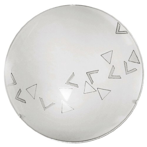 EGLO Deckenlampe Mars, 1 flammige Wandleuchte, Deckenleuchte aus Stahl, Farbe: Weiß, Glas: Weiß satiniert Motiv Dreiecke, Fassung: E27 EGLO Deckenlampe Mars, 1 flammige Wandleuchte, Deckenleuchte aus Stahl, Farbe: Weiß, Glas: Weiß satiniert Motiv Dreiecke, Fassung: E27 von EGLO