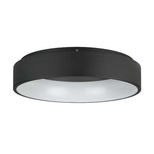 EGLO LED Deckenlampe Marghera 2, dimmbare extra-große Deckenleuchte, Deckenbeleuchtung aus Metall und Kunststoff in schwarz und weiß, runde Wohnzimmerlampe, warmweiß, Ø 59,5 cm von EGLO