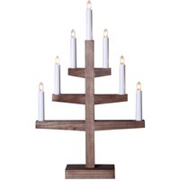 Eglo Christmas - eglo Kerzenständer Weihnachten mit 7 künstlichen Kerzen, Kerzenleuchter skandinavisch aus Holz in Braun, Weihnachtsbeleuchtung von EGLO CHRISTMAS