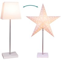 Eglo Christmas - eglo Weihnachts-Tischlampe mit zwei wechselbaren Lampenschirmen in Weiß, Tischleuchte Weihnachten mit Kabel, Leuchtstern aus Papier, Eglo Christmas - eglo Weihnachts-Tischlampe mit zwei wechselbaren Lampenschirmen in Weiß, Tischleuchte Weihnachten mit Kabel, Leuchtstern aus Papier, von EGLO CHRISTMAS