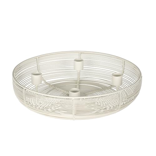 EGLO LIVING Adventskranz Hagony, Kerzenhalter Gestell für 4 Adventskerzen, Advent Kerzenständer für Stabkerzen, Tischdeko Weihnachten aus Metall in Creme, ⌀ 30,5 cm von EGLO LIVING