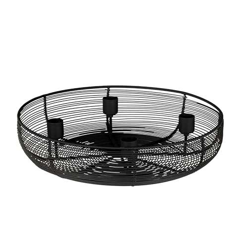 EGLO LIVING Adventskranz Hagony, Kerzenhalter Gestell für 4 Adventskerzen, Advent Kerzenständer für Stabkerzen, Tischdeko Weihnachten aus Metall in Schwarz, ⌀ 30,5 cm von EGLO LIVING