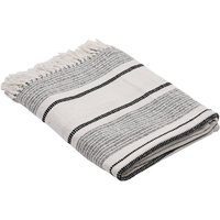 Eglo Living - Decke Longlac, Kuscheldecke im Nature Design, Wolldecke für Couch, Sofadecke aus Baumwolle in Creme und Grau, 130x170 cm von EGLO LIVING