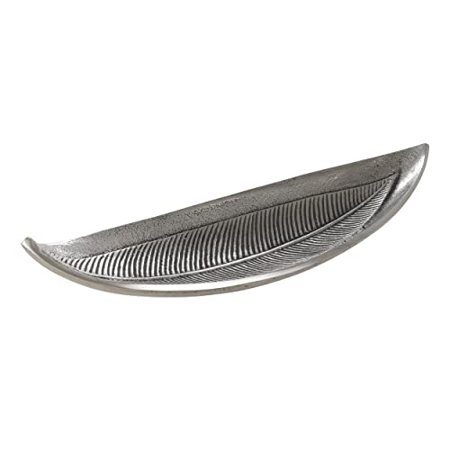 EGLO LIVING Dekoschale Forleyet, elegante Schale zum Dekorieren im Blatt-Design, Metallschale aus Aluminium in Nickel-Antik, 38,5 x 14 cm von EGLO LIVING