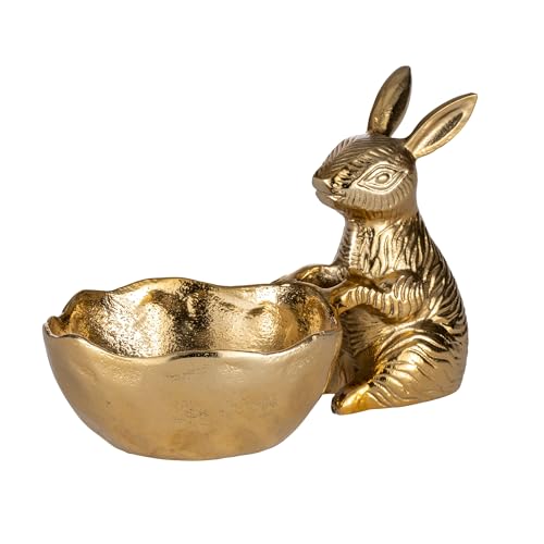 EGLO LIVING Dekoschale Ostern Ambalava, Deko Schale mit Osterhase, Elegante Osterschale zum Dekorieren, Osterdeko aus Aluminium in Gold, 25 x 16 cm von EGLO LIVING