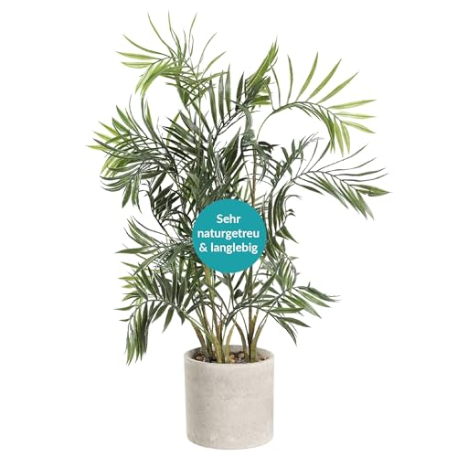 EGLO LIVING Kunstpflanze Tobetsu, künstliche Zimmerpflanze Palme im Topf, naturgetreue Wohnzimmer Deko Pflanze, Kunstpalme groß, grüner Kunststoff und brauner Paper Pulp von EGLO LIVING