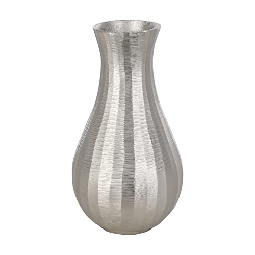 EGLO LIVING Metallvase Abucay, Deko Vase für Pampasgras, Dekovase für Wohnzimmer, Blumenvase aus Metall in Nickel, Tischdeko 28,5 cm von EGLO LIVING