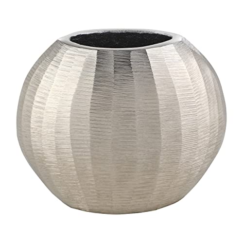 EGLO LIVING Metallvase Abucay, Deko Vase im runden Design, Elegante Dekovase für Wohnzimmer, kleine Blumenvase aus Metall in Nickel, Tischdeko 13 cm von EGLO LIVING