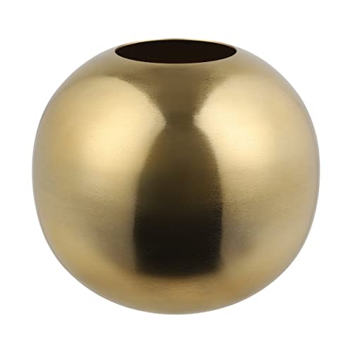 EGLO LIVING Metallvase Abucay, runde Deko Vase, Elegante Dekovase für Wohnzimmer, Blumenvase aus Metall in Messing Gebürstet, Tischdeko Ø 25 cm von EGLO LIVING