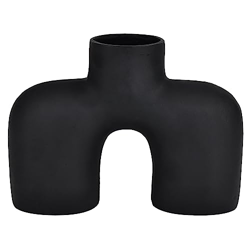 EGLO LIVING Metallvase Brower, minimalistische Deko Vase, Dekovase für Wohnzimmer, Blumenvase aus Metall in Schwarz, Tischdeko 18 cm von EGLO LIVING