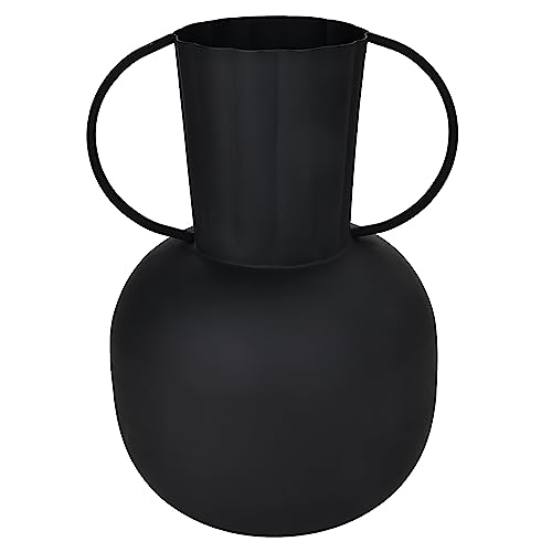 EGLO LIVING Metallvase Miouski, minimalistische Deko Vase mit Griff, Dekovase für Wohnzimmer, Blumenvase aus Metall in Schwarz, Tischdeko 30 cm von EGLO LIVING