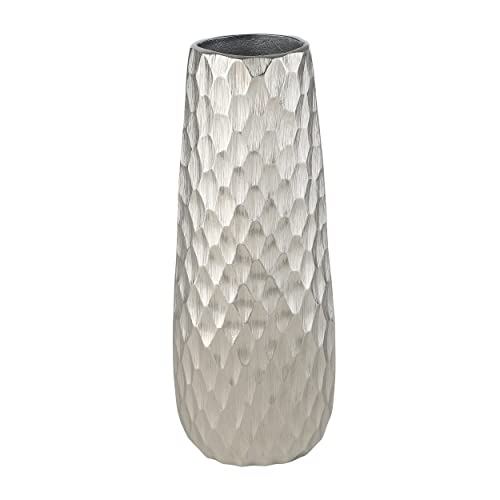 EGLO LIVING Metallvase Nilgaut, Elegante Deko Vase, gehämmerte Dekovase für Wohnzimmer, Blumenvase aus Metall in Nickel, Tischdeko 31 cm von EGLO LIVING