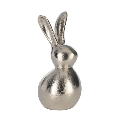 EGLO LIVING Osterdeko Hase Engaru, Deko Figur Ostern Frühling, Frühlingsdeko Osterhase minimalistisch, Tischdeko Osterfigur aus Aluminium in Silber, 23,5 cm von EGLO LIVING