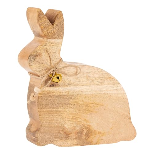 EGLO LIVING Osterdeko Hase Manambolo, Deko Figur Ostern Frühling, Frühlingsdeko mit Osterhase, rustikale Tischdeko, Osterfigur aus Holz in Natur, 18,5 x 20 cm von EGLO LIVING