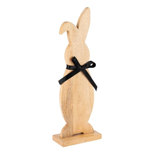 EGLO LIVING Osterdeko Hase Manambolo, große Deko Figur Ostern Frühling, Frühlingsdeko Osterhase, Osterfigur aus Holz in Natur, 42 cm von EGLO LIVING