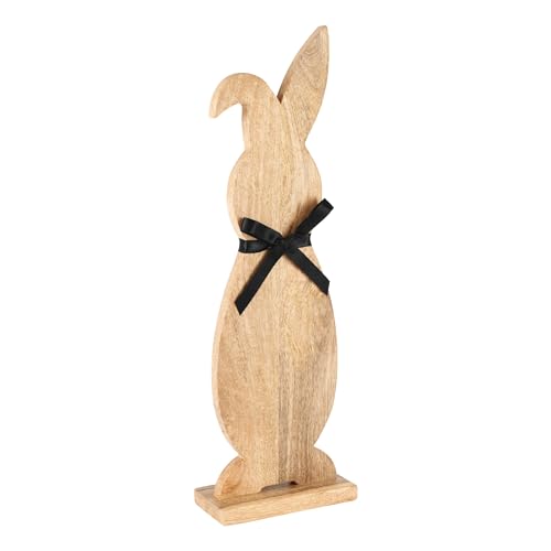 EGLO LIVING Osterdeko Hase Manambolo, große Deko Figur Ostern Frühling, Frühlingsdeko Osterhase, Osterfigur aus Holz in Natur, 53 cm von EGLO LIVING