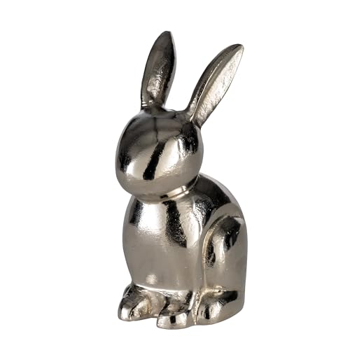 EGLO LIVING Osterdeko Hase Vohilava, Deko Figur Ostern Frühling, Frühlingsdeko Osterhase, Elegante Tischdeko, Osterfigur aus Aluminium in Silber, 17,5 cm von EGLO LIVING