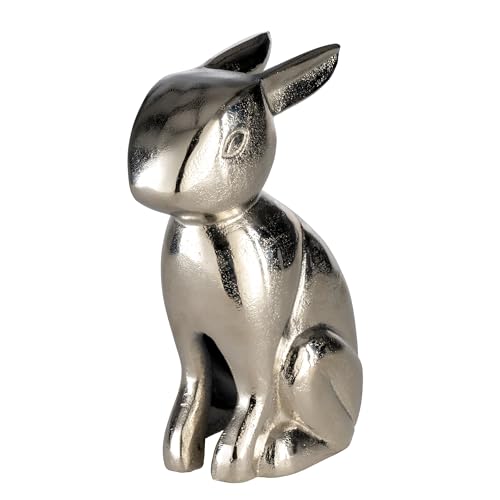 EGLO LIVING Osterdeko Hase Vohilava, Deko Figur Ostern Frühling, Frühlingsdeko Osterhase, Elegante Tischdeko, Osterfigur aus Aluminium in Silber, 22 cm von EGLO LIVING