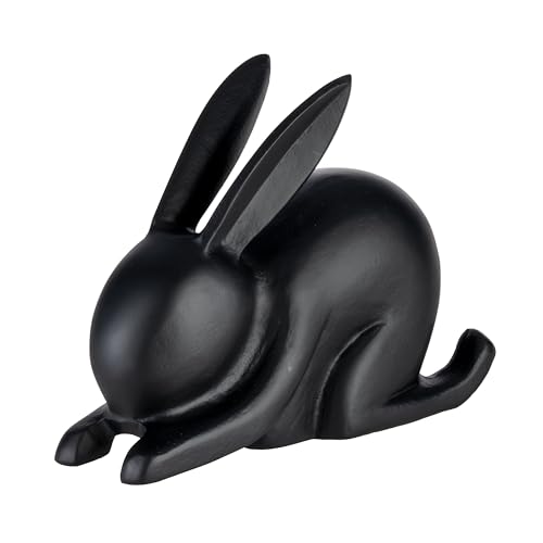 EGLO LIVING Osterdeko Yoga Hase Marovato, Deko Figur Ostern Frühling, Frühlingsdeko Osterhase minimalistisch, Tischdeko Osterfigur aus Aluminium in Schwarz, 15 x 11,5 cm von EGLO LIVING