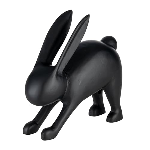 EGLO LIVING Osterdeko Yoga Hase Marovato, Deko Figur Ostern Frühling, Frühlingsdeko Osterhase minimalistisch, Tischdeko Osterfigur aus Aluminium in Schwarz, 15 x 14,5 cm von EGLO LIVING