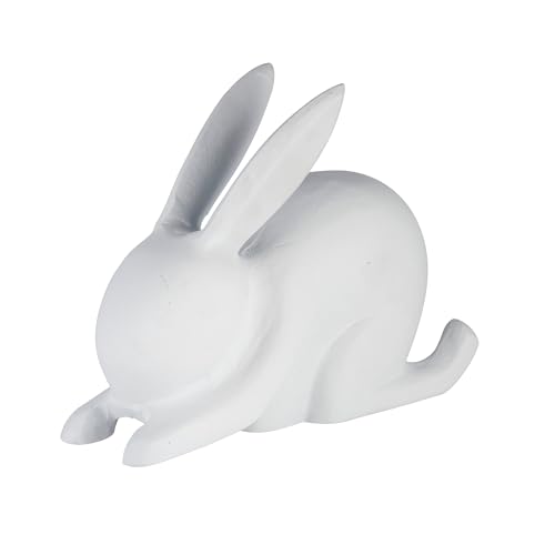 EGLO LIVING Osterdeko Yoga Hase Marovato, Deko Figur Ostern Frühling, Frühlingsdeko Osterhase minimalistisch, Tischdeko Osterfigur aus Aluminium in Weiß, 15 x 11,5 cm von EGLO LIVING